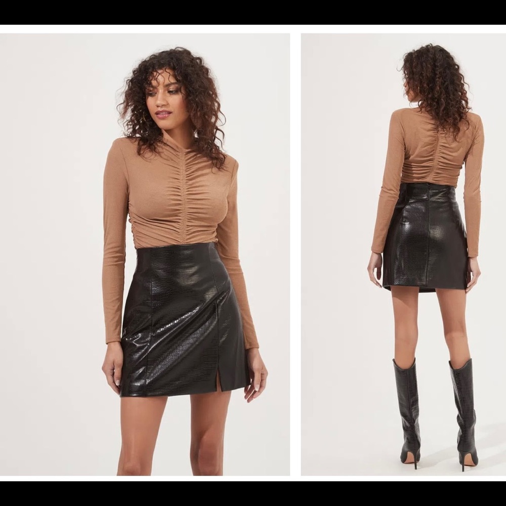 ASTR the Label Audrey Faux Leather Mini Skirt